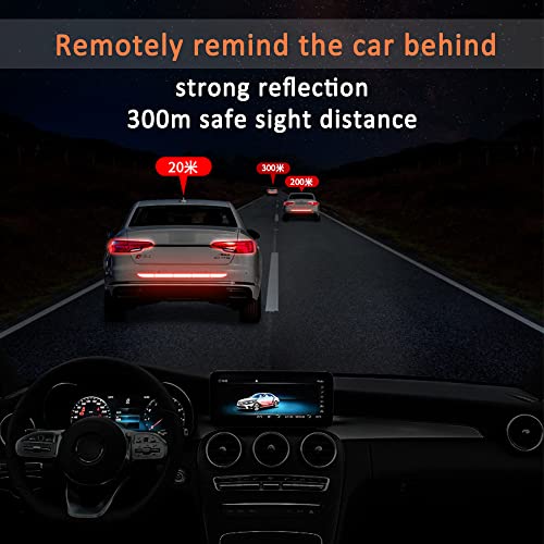 Strong Reflective Stripe Stickers, High-Intensity Car Trunk Reflective Sticker, Night Visibility Reflective Decal, Car Bumper Reflective Stickers, Safety Warning Reflective Stickers Fit For All Cars (Red) #TOP4
