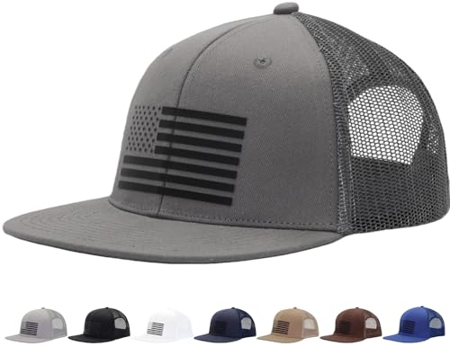 Image of USA 250th Anniversary Flag Hats, Army Tactical Operator Military Patriotic Veterans Flat Bill Trucker Hat, Fits OSFM&XXL Head