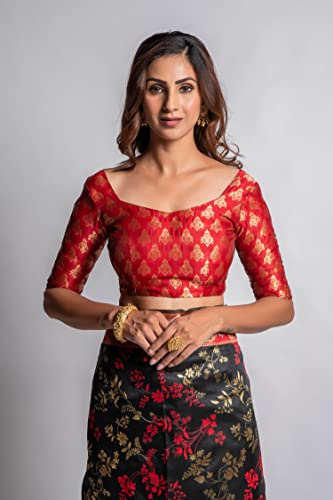 Image of Lilots Women's Designer Banarasi Silk Jacquard Designer Saree With Blouse Piece