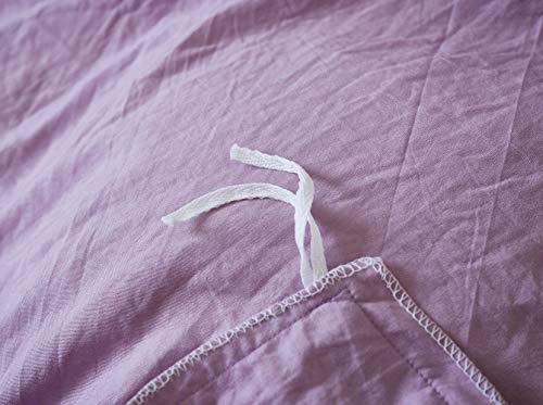 Drefeel Egyptian Quality Vibrant Stone Washed Microfiber Lavender Duvet Cover Queen Size 3 Pcs Set (1 Duvet Cover, 2 Pillowcases) - Soft Comforter Cover Quilt Case - Solid Bedding #TOP4