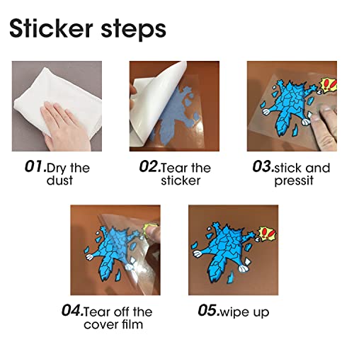 Scratch And Dent Fix Car Stickers, Funny Cartoon Coyote Splash Into Pieces, Bumper Stickers For Jeep, Van, Auto, Truck, Motorcycle, Laptop, Skateboard, Wall, Window Decals Band-Aid Stickers #TOP5