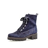 Gabor Damen Stiefeletten, Frauen Schnürstiefelette,BEST FITTING,Reißverschluss,Übergrößen,OPTIFIT- Wechselfußbett, booties,marine,39 EU / 6 UK