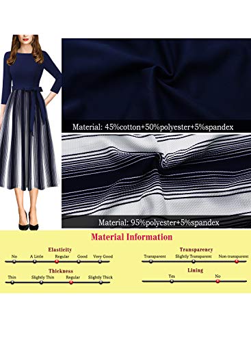 Image of VFSHOW Womens Work Business Casual Church Pockets Belted A-Line Midi Dress