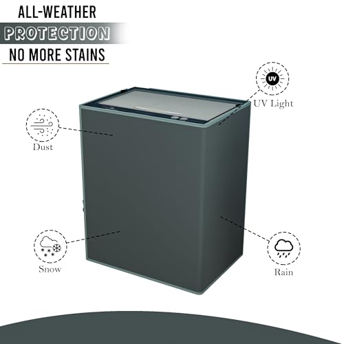 Image of Kuber Industries PVC Fully Automatic Top Load Washing Machine Cover (7 kg, 7.5 kg, 8 kg & 8.5 Kg) Waterproof and Dustproof Washing Machine Top Cover | Plain - Grey