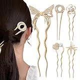 Aletas Para El Cabello En U - Elegante Tenedor Para El Cabello De Metal, PAILI VINTAGE Sin Esfuerzo | Pinza De Cabello Liso Versátil, Elegante Y Elegante Pasador De Peinado Para El Cabello P