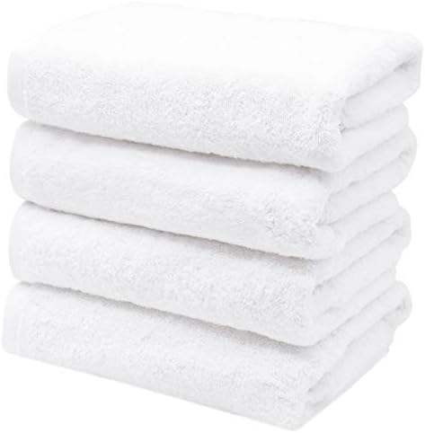 ZOLLNER Ręcznik Hotelowy 4 Sztuki Białe 50x100 cm, 100% Bawełna, 650g Grube i Chłonne