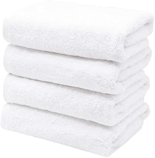 ZOLLNER Ręcznik Hotelowy 4 Sztuki Białe 50x100 cm, 100% Bawełna, 650g Grube i Chłonne
