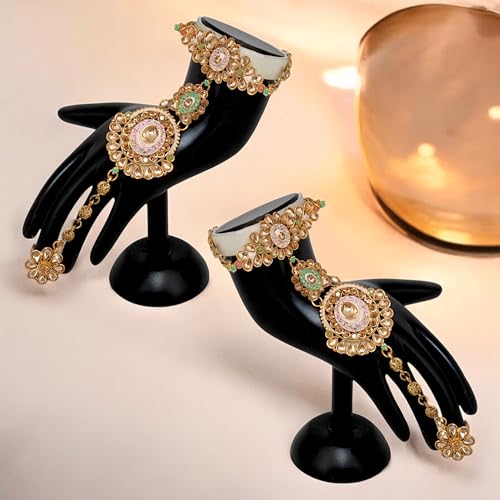 Image of Lucky Jewellery Traditional White Color Gold Plated Kundan Bridal Wedding Set For Girl & women (W1ZK-1080-W)