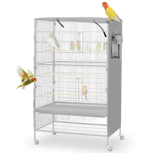 Image of Bird Cage Cover, Large Birds Cage Covers for Night, Birds Cover for Cage with Adjustable Front Curtain, Blackout & Breathable Birdcage Covers for Parrot, Small Animals(Not Include Bird Cage)