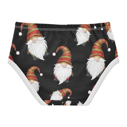 Underwear Girls, Cute Christmas Gnomes Black Toddler Panties, Cotton Girls Underwear, 2T–8 Years2