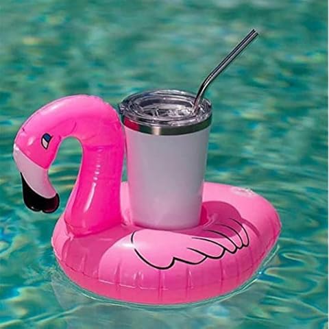 WOLFHOME Inflatable Drink Holders for Pool, Inflatable Pool Float Accessories, Inflatable Pool Drink Cup Floating Holder for Hot Tube, Bath, Pool, Summer Party, Holiday Cover