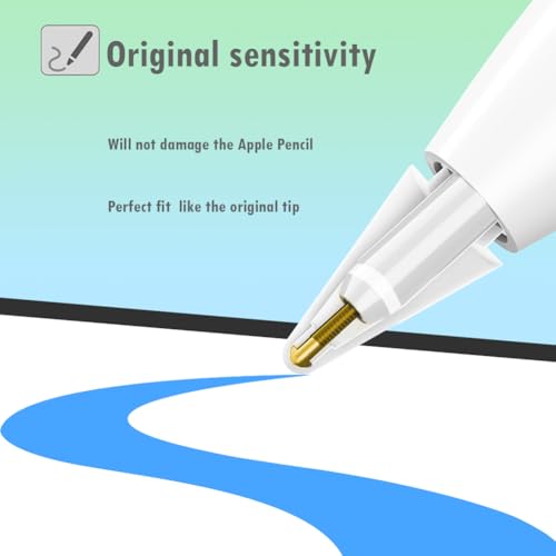 Image of 6 Pack Tips for Apple Pencil tip, Apple Pen Tip Compatible with iPad Pencil Tip with Cover Case for Apple Pencil Pro /USB-C / 1st Gen / 2nd Generation iPencil(Blue)