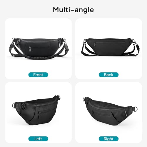 Image of TOPEAST Fanny Pack for Women, Anti-Theft Travel Belt Bag Crossbody Sling Bag Purse with RFID Blocking, Small Fashion Bum Bag with Multiple Pockets for Hiking Walking Sport, Black