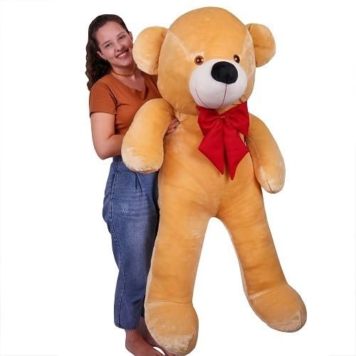 Urso de Pelúcia Gigante com Laço, 110 cm, Teddy Bear (Doce de Lei...