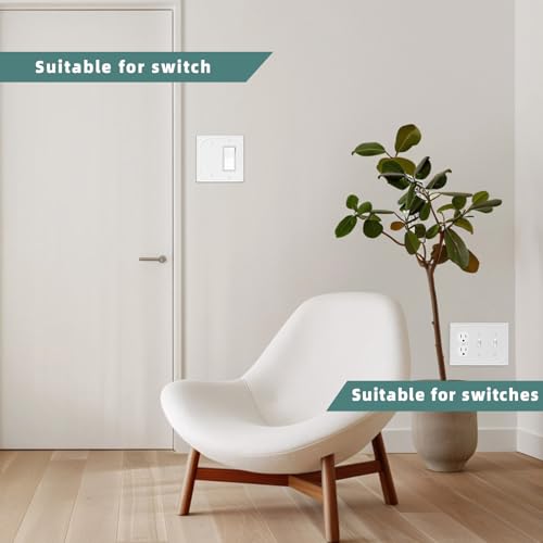 Combination Metal Light Switch Covers Wall Plate, 1 Blank/1 Decorator Switch Plate Outlet Covers Off White Decorative 2 Gang Wall Plate - Classic Retro Style, 3 Pack by BEYIMEN - Image 6