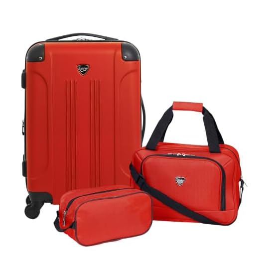 Travelers Club Chicago Hardside Expandable Spinner Luggage, Red, 3 Piece Set