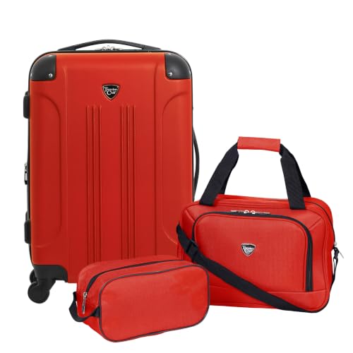 Image of Travelers Club Chicago Hardside Expandable Spinner Luggage, Red, 3-Piece Set, Chicago Hardside Expandable Spinner Luggage