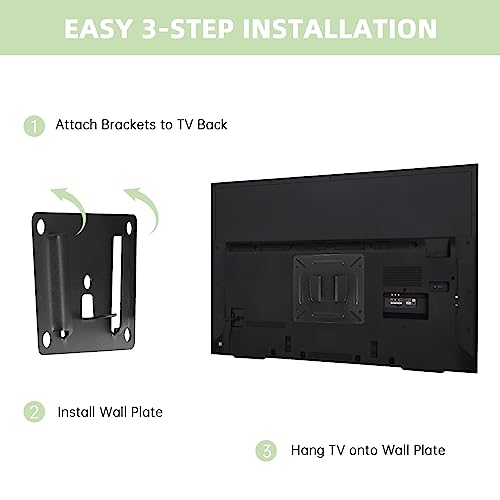 CTDMJ TV Wall Bracket Mount for Most 14-24“ LED, LCD, OLED Flat Screen TVs and Monitors with VESA Up to 100x100mm, Ultra Slim Single Monitor Wall Mount Bracket up to 22lbs - Image 2