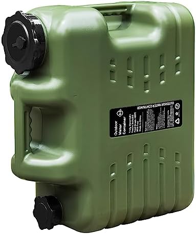 Camping Water Containers, Zciuyo Portable Water Tank Storage with Spigot, 4.9 Gallon BPA Free Military Green Large Bucket Emergency Water Cube for Hiking BBQ Gear Survival Supplies Carrier Jugs Kit