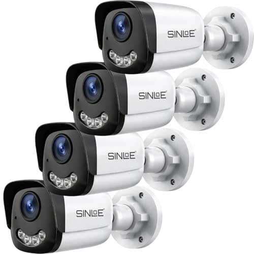 Image of SINLOE Wired 2 MP Color Night Vision Day /Night 24 Hour Full Color Vision 1080P Full HD AHD Weatherproof Bullet Outdoor CCTV Compatible for All 2MP and Above AHD Supporting DVRs, 4 Unit
