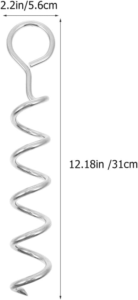 STOBAZA 2pcs Heavy Duty Spiral Dog Stake Ground Anchor Metal Tie-Out Stakes for Outdoor Animal Yard Security