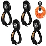 Ckepvo Magnetic Tool Holder with Adjustable Straps - 4Pcs Heavy Duty Garage Hooks for Extension Cord, Hose, Power Tools 2.59 INCH, No Scratch Design, RV/Boat/Workshop (4, 2.59''Magnet)