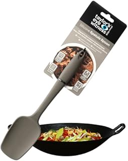 Taylors Eye Witness Large Silicone Grey Spatula Spoon - Dishwasher Safe. Perfect for Non-Stick Pans. Hygienic Alternative to Wood. Odour, Stain & Heat Resistant (260°C/500°F). 5 Year Guarantee.