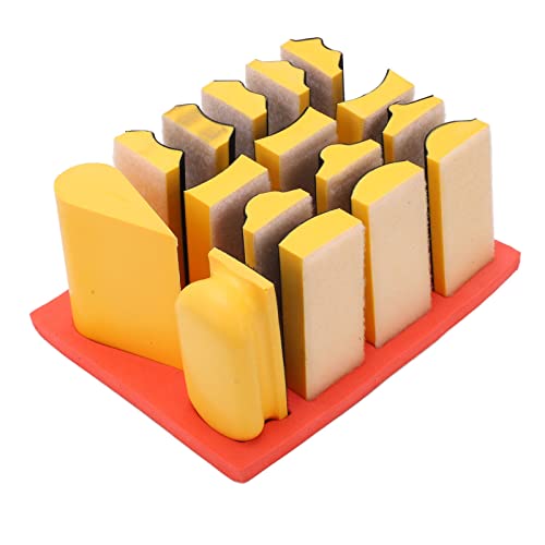 Polishing Blocks, Grinding Block Set 16PCS Self Adhesive Lightweight High Efficiency for Woodworking Processing