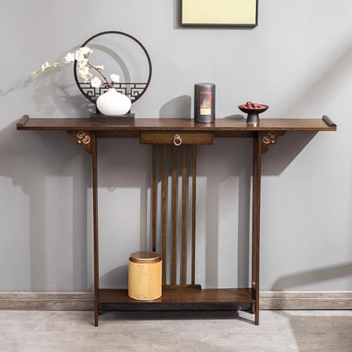 Mesa auxiliar para entrada estrecha de 120x20 cm estilo rústico salón