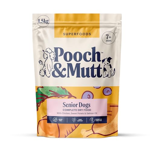 Pooch & Mutt - Senior, Getreidefreies Hundetrockenfutter, Huhn & Superfood Mischung, 1,5 kg