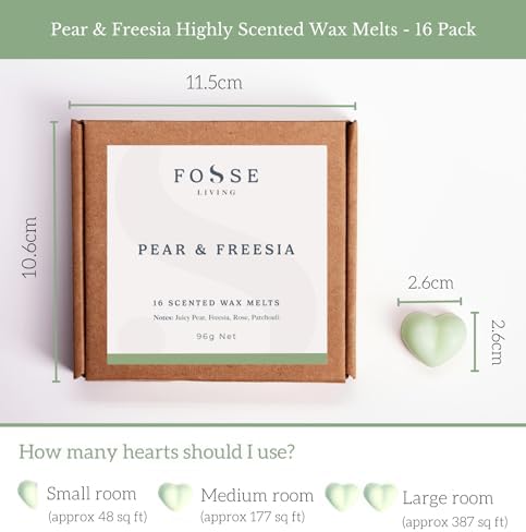 Fosse Living Pear and Freesia Strong Scented Wax Melts 16 Pack - The Gift for Every Occasion – Made in The UK