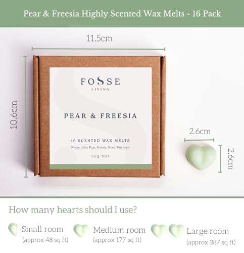 Fosse Living Pear and Freesia Strong Scented Wax Melts 16 Pack - The Gift for Every Occasion – Made in The UK
