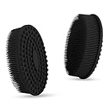 Avalon Care Silicone Body Scrubber - Dual-Sided for Scrubbing & Massaging, Exfoliating Body Scrubber Loofah for Women (Black)