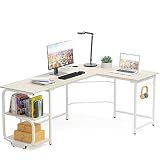 Merronix L Shaped Office Desk, Modern Reversible L Gaming Desk for Home Office, Spacious Desktop Cor