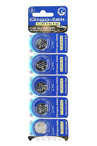 Giga-tek CR1616 Lithium Coin Battery - Pack of 5