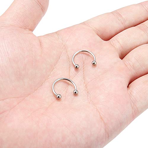 Image of SCERRING 2-8PCS 16G G23 Titanium Horseshoe Septum Ring Nose Rings Hoop Helix Daith Cartilage Tragus Earrings Nipple Eyebrow Body Piercing Jewelry 8mm 10mm 12mm 14mm