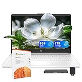 HP Stream 14″ HD Busines Laptops, Intel Celeron Processor, 8GB RAM, 1TB Storage (64GB eMMC + 1TB Docking Station Set), Intel UHD Graphics, 720p Webcam, WiFi, HDMI, Win 11, White