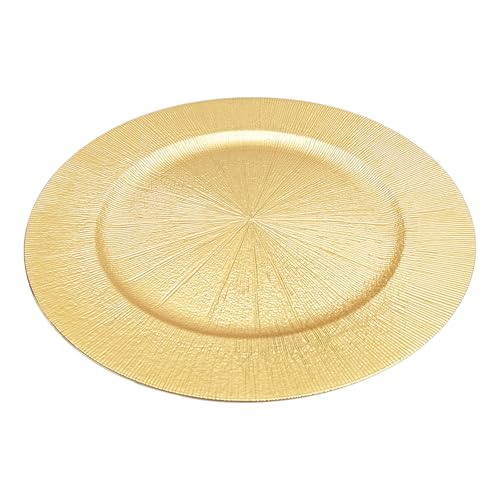 Set de 50 Platos Cargadores Plástico Dorado 33 cm miniatura 7