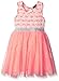 Zunie Girls' Sleeveless Striped Knit Crochet Top with Mesh Skirt Dress