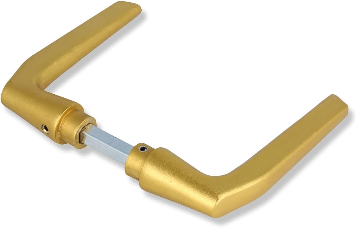 MS Beschläge Door Handle Pair Door Handle Pair Handle Pair Aluminium Gold Anodised 8 mm Square Door Handle Pair Replacement Lever Renovation Handle