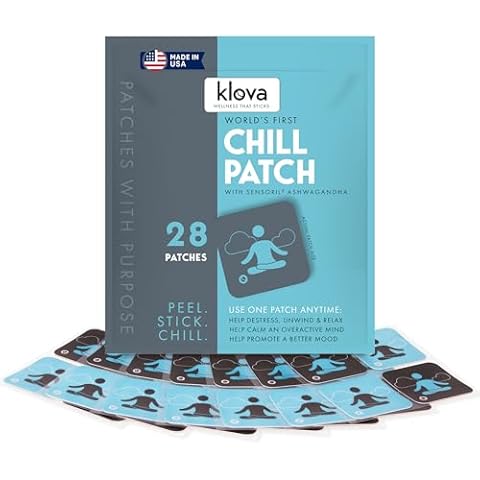 Klova Chill Patches with Clinically Proven Sensoril Ashwagandha, Rhodiola Rosea, Passion Flower, Ginger Root Extract, L-Theanine, GABA and Other Natural Ingredients to Help Destress, Unwind and Relax Cover