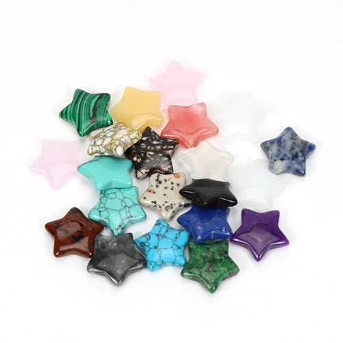 24 Stück Glücksbringer Stern Aus Stein Edelsteine Glückssteine Kristalle Heilsteine Mutstein Valentinstag Stern Stein Liebe Amethyst Rosenquarz Geschenke für Meditation Chakra Reiki Energieausgleich