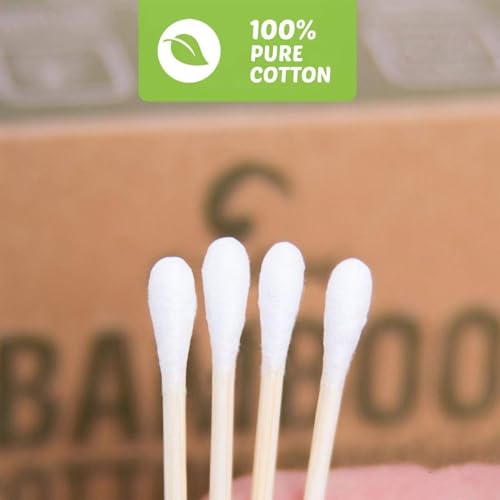 Bamboo Cotton Swabs 500 Count | Eco-Friendly & Pure Cotton Buds | Double Tipped Sticks | 100% Plant-Based & Natural | Perfect for Makeup & Nail Applications, Arts & Crafts, Removing Dust & Dirt… - Image 5