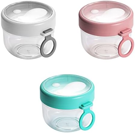 Atrusu 3 Pack Overnight Oats Containers with Lids and Spoons,Glass Mason Overnight Oats Jars,Large Capacity Airtight Jars for Milk,Cereal,Fruit