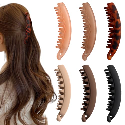 Clips de plátano para el cabello Depoka antideslizantes con sujeción firme de 6 unidades