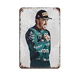 Fernando Alonso Retro-Poster, Metall-Blechschild, schicke 