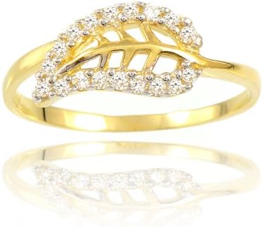 14k Yellow Gold Leaf Rings size 4.5