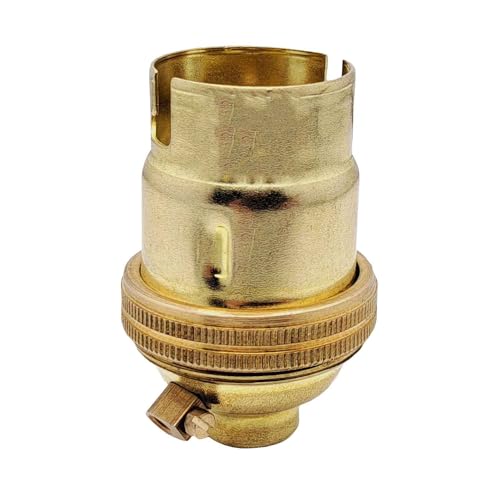 Hochwertige B22d Lampenfassung – Metall & Keramik Bajonett Sockel mit Glattmantel 250V/2A, M10x1 Feingewinde