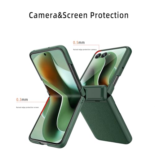 Image of BOUNCEBACK Back Case Cover for Motorola Razr 50 Ultra| Shockproof | Kickstand | Faux Leather | Hinge Cover - (Black)