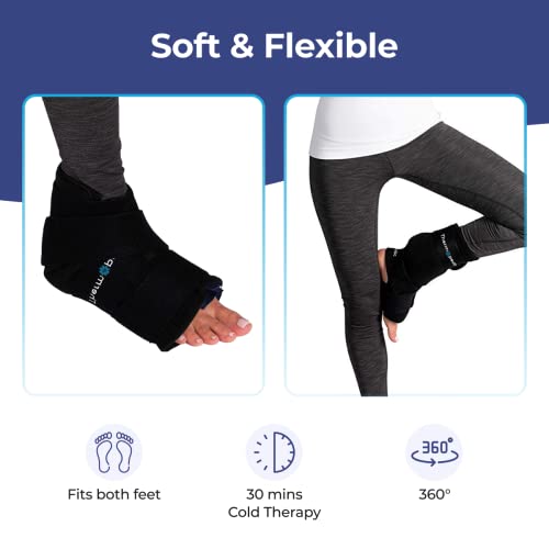 Thermopeutic Ice Reusable Pack Gel Wrap For Foot And Ankle - Cold Compression For Sprained Ankle Injuries, Feet, Heel And Ankle Ice Pack Wrap, Plantar Fasciitis And Achilles Tendonitis Relief #TOP4